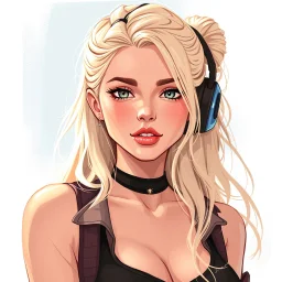 a popular girl, blonde, digital art, stylised