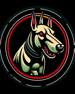 bull terrier sports logo, edgy aggressive 3/4 view