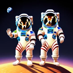 Kanga and Roo as astronauts