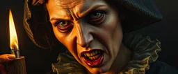 master oil painting by Rembrandt, scary ai woman loab