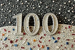 a silver world in the style of klimt– that says 100 on it decorated in gems glorious beautiful