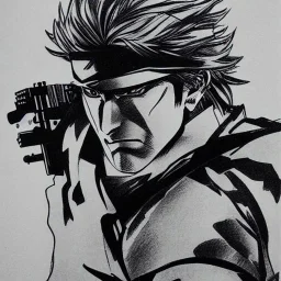 Solid Snake, Manga Drawing, by Hiroki Araki