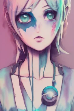 Full body portrait medium shot Watercolor Pastels Pastel PastelGoth PastelPunk PastelGore PastelAcademia PastelMilk DanishPastel PastelLacecore Anime Character, detailed, vibrant, anime face, sharp focus, Character Design, WLOP, Artgerm, Kuvshinov, Unreal Engine