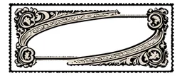 an old engraved stamp with decorative corner elements in the top left and bottom right. add extra elements and color from antique printing