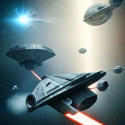 star wars space ship faster than light travel, sci-fi, hi-tec, cinematic shot, photo taken by canon, professional lighting, space background