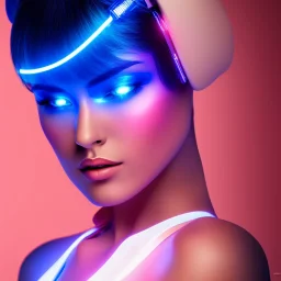 cyberblue, head, woman, portrai, tron