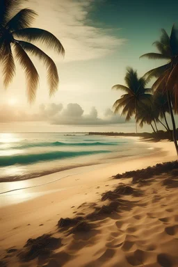 Sea, sand, palm trees, warm, relax