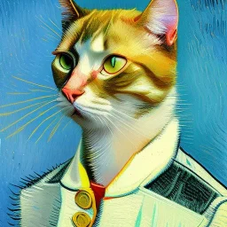 Portrait of a cat by Van Gogh