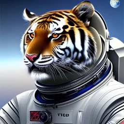 Tigre com roupa de astronauta