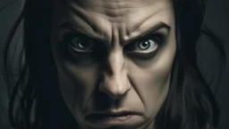 Evil staring woman