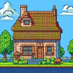 house pixel art like a pokemon house for a game