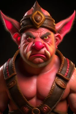 photo realistic pigman barbarian mage pigman