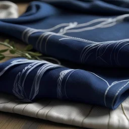 denim topstitching white embroidery pulled hemstitch