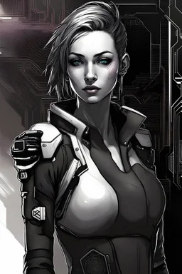 Cyberpunk female netrunner 2077