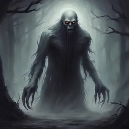 ghostly creepy monster in ivan belikov art style