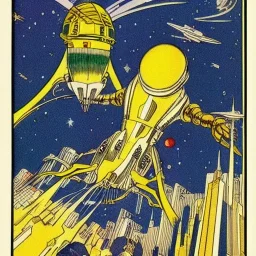 starships versus space monster in the cosmos by winsor mcCay