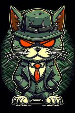 mafia themed cartoon cat