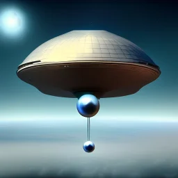 Big ufo on the sky, salvador dali, cinematic, symmertrical shape, realistic, Epic scale,