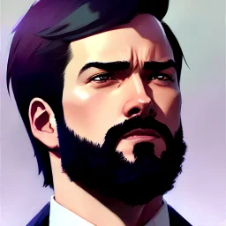 highly detailed portrait, stunningly handsome man, Ilya Kuvshinov, Atey Ghailan, by Loish, by Bryan Lee O'Malley, by Cliff Chiang, by Greg Rutkowski, inspired by graphic novel cover art
