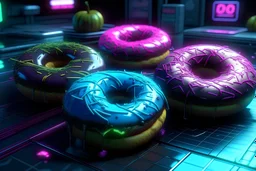 Cyberpunk donuts food