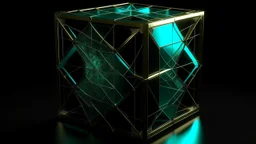 Square tesseract from movie Loki, in the middle and without glow, without background or table