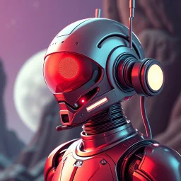 a retro-futuristic android, space age, dystopia, stylised, digital art, 3d render