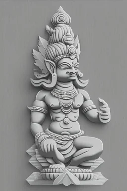 Hindu god Brahma，cute,sticker,Adobe Illustrator,grayscale,3D vector art,hand drawn, digital ,low-poly, retro aesthetic,Greek god with medium aesthetic theme, illustration, highly detailed, simple, smooth, clean vector, no jagged lines, smooth,