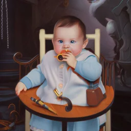 a baby in a fantasy card illustration, disney style