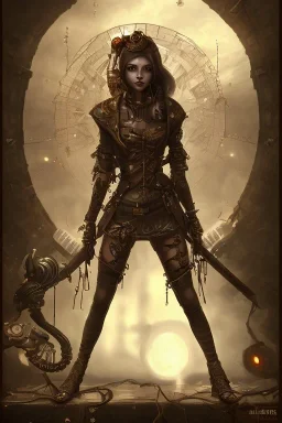 cry blood piercing girl cute steampunk girl body anormal knife hell end solitary cute darkness sad