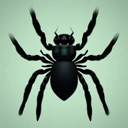 This spider is the size of a small horse, with eight long, slender legs tipped with sharp, venomous claws. Its body is covered in shimmering black fur, and its eyes glow a bright, otherworldly green. It has a pair of venomous fangs that can be extended from its mouth, and it can spin webs of magical energy to ensnare its prey. This spider is intelligent and cunning, and it is feared by all who encounter it in the realm of fantasy.