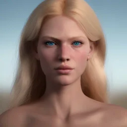 blond woman blue eyes