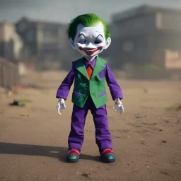 Joker toddler, robot, full body, tokio background, dramatic lighting, hyper realistic, unreal engine 5, 8k