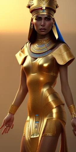 Beautiful pharaonic queen, pharaonic dress, clear features, too many details, 4k, 8k, portrait, 3d, fantasy, realistic, cinematic