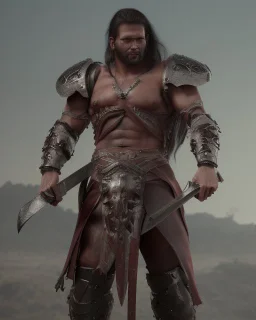 human berserker meaty black hair big greatsword