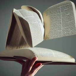 Floating book with magic swirling around it lifting it into the air