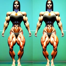 Ultra realistic, beautiful woman, female muscle growth, sequence