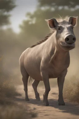 Animation image of wild warthog, 8k high quality real life animation