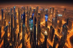 dubai city in the night, street, 8k, street view, finely detailed, photo realistic