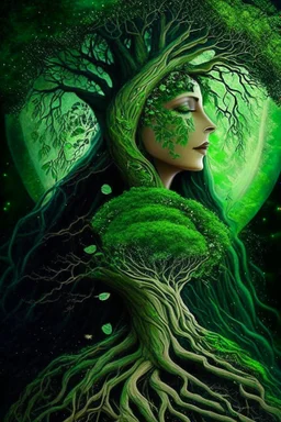 the green-eyed lady, mother nature herself bent down to kiss the earth and blessed it with new life, she grew roots and became a magnificent tree