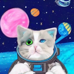 Cute cat in space