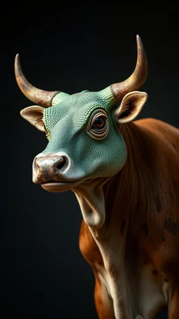 A Lizard head with cow body
