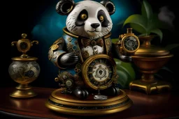 steampunk panda in moutai whiskey china design