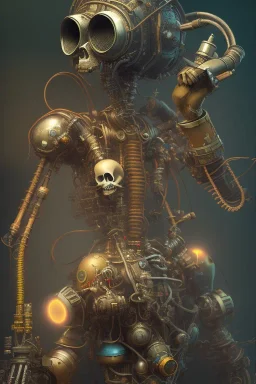 portriate of gaspunk skeletion,volumetric lighting, particals, intricate detail,realistc, close up