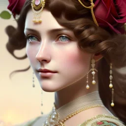 nose::-0.9 portrait young long green haired 1920 Victorian woman, stunning portrait of a beautiful rich young Victorian woman portrait:: red rose flower background, concept art in the style of Yoji Shinkawa, a hyper realistic close-up portrait, 4K symmetrical portrait, in-focus, trending in artstation, cgsociety, 8k post-processing highly detailed, Craig Mullins, Casey Baugh, wlop, Sharandula, Tom Bagshaw, Ross Tran, Artgerm, dramatic, moody lighting, characters 8K symmetrical, artstation, cinem