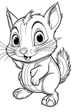 outline art for Chipmunk Pup coloring pages with sitch, white background, Sketch style, full body, only use outline, toddlers style, clean line art, white background, no shadows and clear and well outlined.