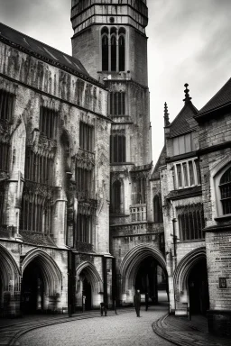 Creepy Old photo of Southampton bargate and eerie cat