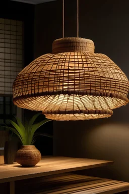 Handwoven Straw Pendant Parasol lamp