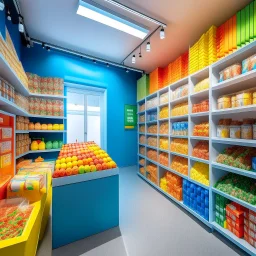 Bright Studio,What steal the smelling of food, covered in multi-option packaged snack, fashion items made out of packaged snack, packaged snack covering space, background has two walls with multi-option packaged snack