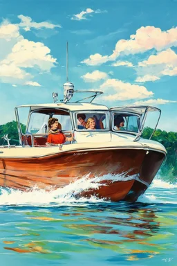 on the boat , american 1930's pop art