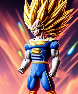 handsome vegeta, super sayayin fase 4, soft light atmosphere, light effect，vaporwave colorful, concept art, smooth, extremely sharp detail, finely tuned detail, ultra high definition, 8 k, unreal engine 5, ultra sharp focus